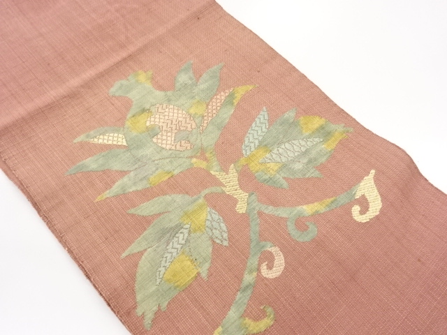 JAPANESE NAGOYA OBI / MAWATA TSUMUGI / PULP CLOTH / WOVEN ZAKURO